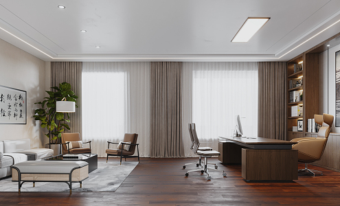 Modern Office General Manager Room 3d model