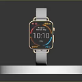 Smartwatch With White Strap And Digital Display For Health Monitoring On Silver Platform