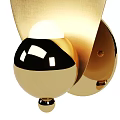 Stylish Modern Gold And Dark Bronze Wall Lamps With Curved Shade And Spherical Base