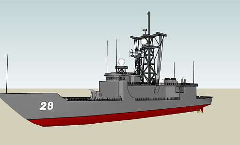 modern warship destroyer 3d model