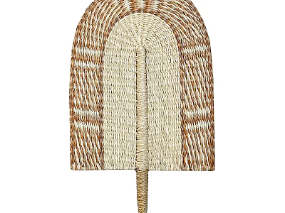 Handmade Woven Arched Wall Hanging with Natural Brown Beige Textured Pattern 3d model