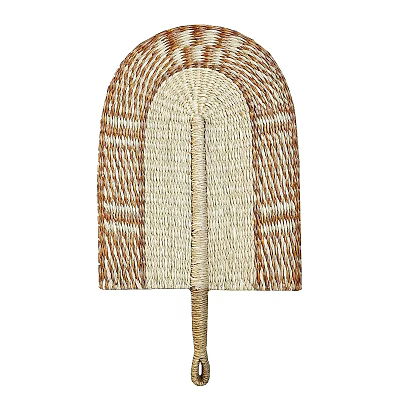 Handmade Woven Arched Wall Hanging with Natural Brown Beige Textured Pattern 3d model