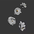White Candles With Melting Wax And Yellow Flames On Black Background Reflections