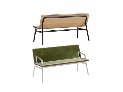 Modern Leisure Accent Chairs With Wooden Back And Green Velvet Upholstery Metal Legs 3d model