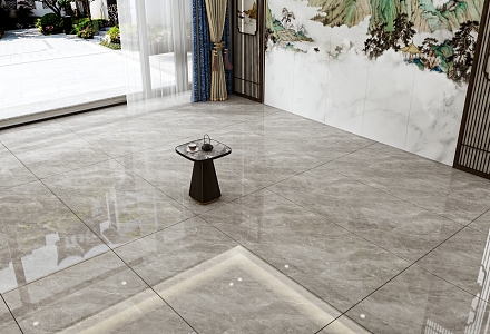 Grey Glazed Tile Marble Floor Tile 3d model