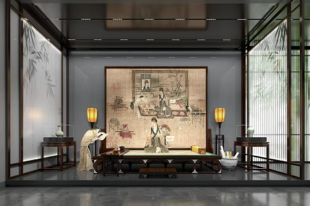 New Chinese Exhibition Hall Museum Song Dynasty Scene 3d model