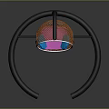 Modern Stool Furniture With Circular Seat Brown Blue Pink Colors And Black Ring Frame