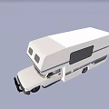 White Camper Van Automobile With Side Windows And Exterior Design 3d model