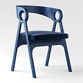 Modern Wooden Leisure Chair with Circular Armrests and Dark Fabric Seat