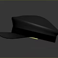 Dark Classic Hat With Shiny Brim And Smooth Fabric On Plain Background 3d model