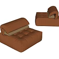 Single Sofa Leather Sofa Chair Module Sofa Decorative Sofa 3d model