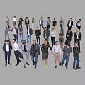 Diverse Group of People Standing With Various Poses And Different Clothing Styles