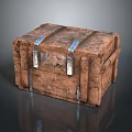 Old Style Wooden Storage Box With Silver Metal Clasps For Daily Use