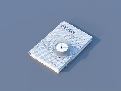 Modern Scented Candle Placed On Design Magazine With Geometric Pattern 3d model