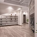 Elegant Modern Clothing Store Interior With Display Racks Mannequins And Green Plants