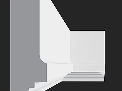 Elegant White Decorative Gypsum Moulding With Architectural Detail For Interior Wall 3d model