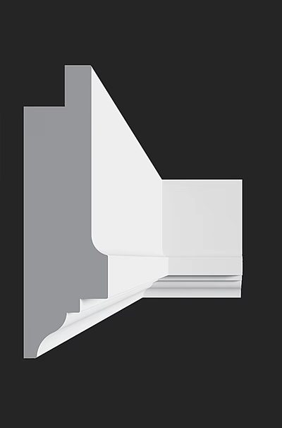 Elegant White Decorative Gypsum Moulding With Architectural Detail For Interior Wall 3d model