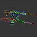 Tactical Assault Rifles With Black And Brown Finish And Tactical Rail Systems