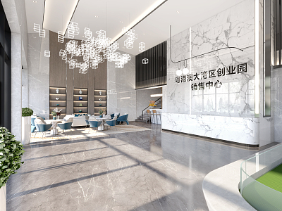 Light Luxury Sales Office Sales Office Hall 3d model