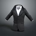 Black Hooded Coat with White Shirt Buttoned Front Pockets Modern Apparel Design