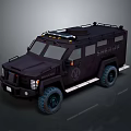 Black Sheriff Vehicle With Rugged Design Roof Lights Large Tires And Door Badge