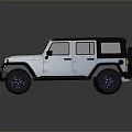 White Off Road SUV With Black Roof And Blue Wheels Rugged Exterior Design