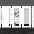 White Hinged Doors With Glass Panels In Modern Interior Featuring Sleek Design And Natural Light