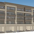 Modern Multi Story Residential Building With Light Exterior Balconies Windows And Ground Entrances