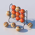 Sports Equipment Metal Rack With Multiple Basketballs For Storage And