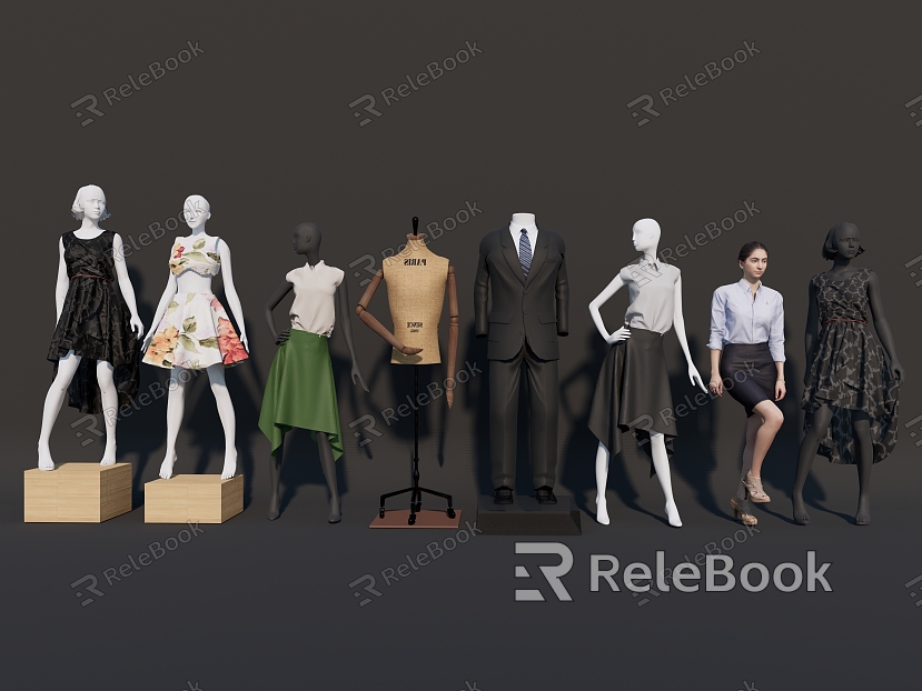 Modern Figure Model Clothes Model dress Model Clothing Women Business Wear Men's Suit Combination model