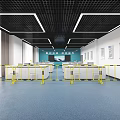 Modern Scientific Laboratory With Yellow Safety Barriers Workstations And Research Equipment