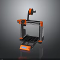 Professional 3D Printing Equipment with Orange Black Frame Digital Display and Build Platform