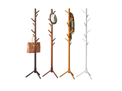Freestanding Multi Hook Coat Racks in Various Colors for Hanging Bags Hats Scarves 3d model