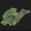 Geographical Outline Wall Decor In Green Featuring Mountain And Water Textures