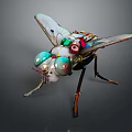 Mechanical Insect Game And Movie Character With Colorful Parts Large Eyes And Detailed Wings