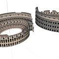 Detailed Roman Colosseum Models Showcasing Ancient European Architectural Arches And Circular Structure
