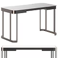 Sleek Modern Desk For Home Office With Metal Frame And Wooden Top
