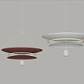 Contemporary Hanging Pendant Lights With Illuminated Circular Rings And Metal Frame