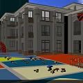 Aerial View Planning of Children's Playground With Colorful Activity Zones Wooden Structures and Green Landscapes