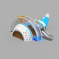 Garden Landscape Children's Playground Featuring Airplane Slide And Colorful Star Patterns