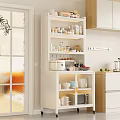 White Kitchen Cabinets With Open Shelves For Jars Cups Small Appliances And Indoor Plant