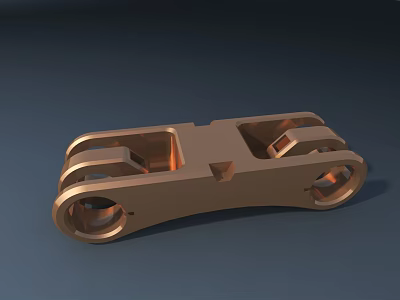 Industrial Copper Mechanical Metal Part With Multiple Holes And Structure 3d model