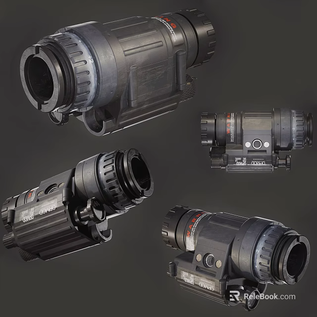 Tactical Digital Camera Lenses For Mobile Phones Multiple Black Models Design 3d model