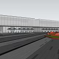 Modern Sales Office Building Exterior Design With Glass Curtain Wall And White Facade