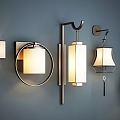 New Chinese style wall lamp combination 3d model