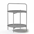 Modern Black Two Tier Round Side Table With Metal Frame For Living Room Home Decor
