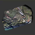 Vibrant Scenic 3D Terrain Model With Green Hills Blue Water And Detailed Structures