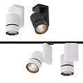 Modern Adjustable Downlights And Spotlights With White Black Design And Track Mounting
