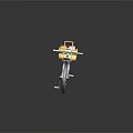 Stylish Purple Bicycle With Yellow Basket Green Seat And Colorful Wheels