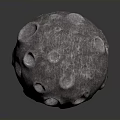 Detailed Pitted Spherical Object With Rocky Textured Surface On Gray Background